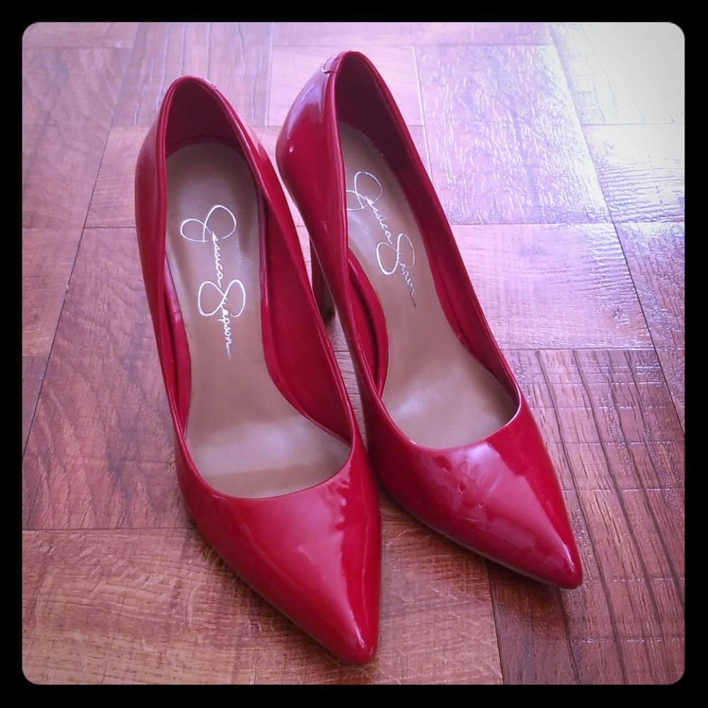 Jessica Simpson red heels... Come and get them!